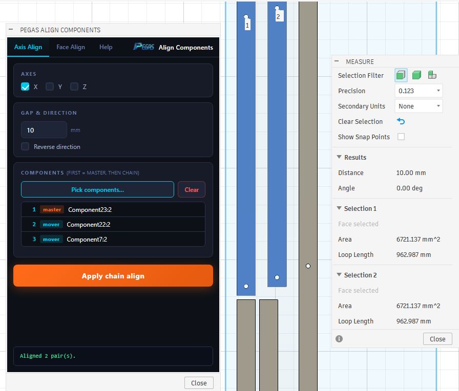 Pegas Align Components — Instant Bounding-Box Layout Snapping for Fusion 360 - Image 6