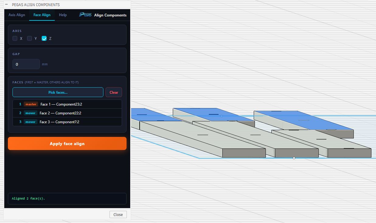 Pegas Align Components — Instant Bounding-Box Layout Snapping for Fusion 360 - Image 7